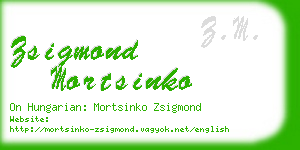 zsigmond mortsinko business card